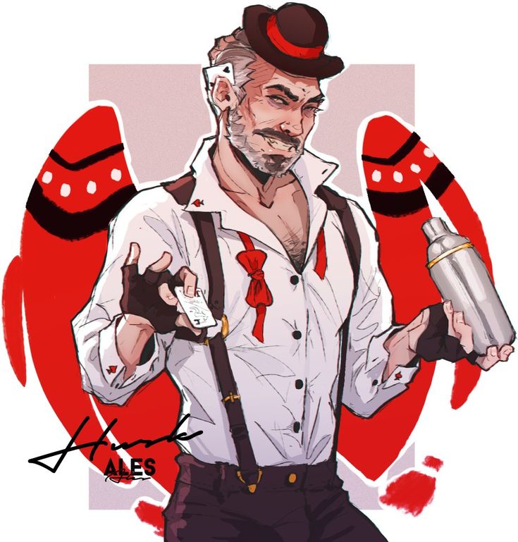 a drawing of a man with suspenders and a top hat holding a lighter in his right hand