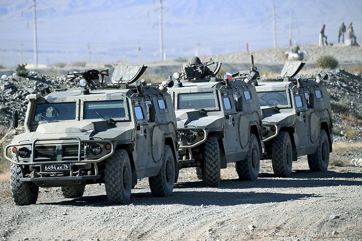 Russian Tiger-M armored vehicles during joint exercise of the CSTO troops Frontier-2016, Republic of Kyrgyzstan on October 6th Russian Red, Red Army, Armored Vehicles, Military History, Military Vehicles, Monster Trucks, Vehicles, History, Red