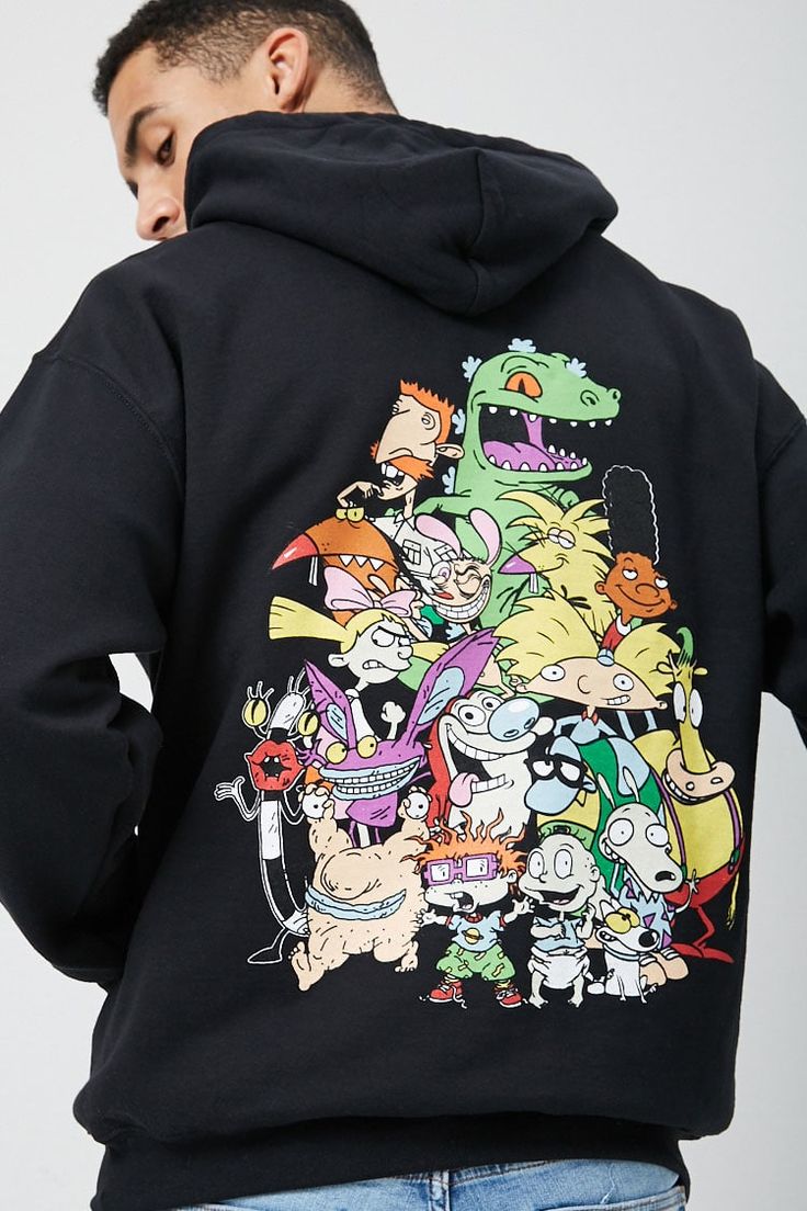 Nickelodeon Graphic Hoodie in Black, Multicolor | Forever21 Men Hoodies, Hoodies And Sweatshirts, Winter Fits, Men's Knit, Graphic Hoodie, Shop Dresses, Nickelodeon, Graphic Hoodies, Mens Tees