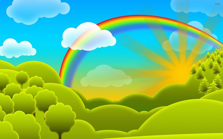 Free Cartoon, Rainbow, Sunrise Background Images, Cartoon Rainbow ...