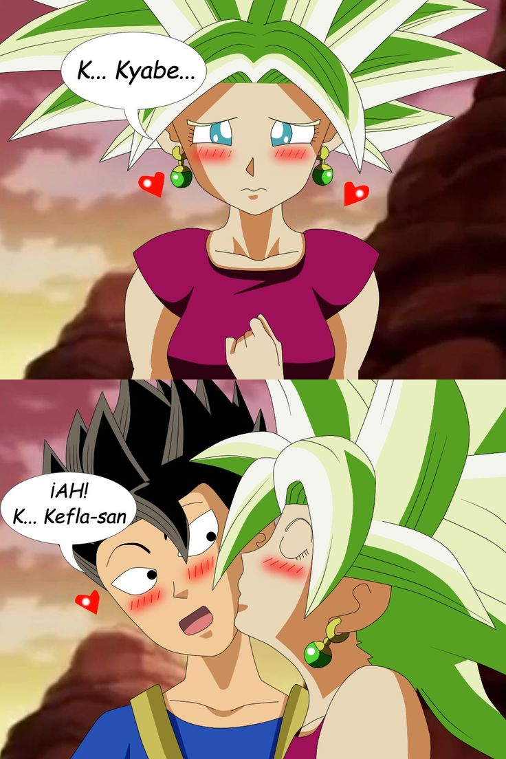 two cartoon characters one with green hair and the other with white hair, are facing each other