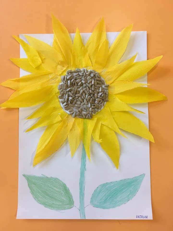 sunflower craft with seeds | Sunflower crafts, Spring crafts, Crafts