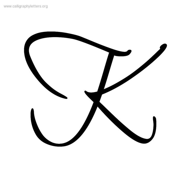 the letter k is inscribed in cursive handwriting