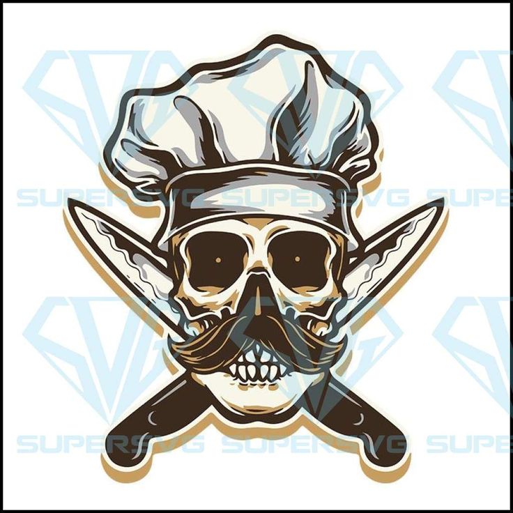 Skull Chef Chef Svg Chef Png Files Svg | Vinyl sticker, Svg, Cute poster