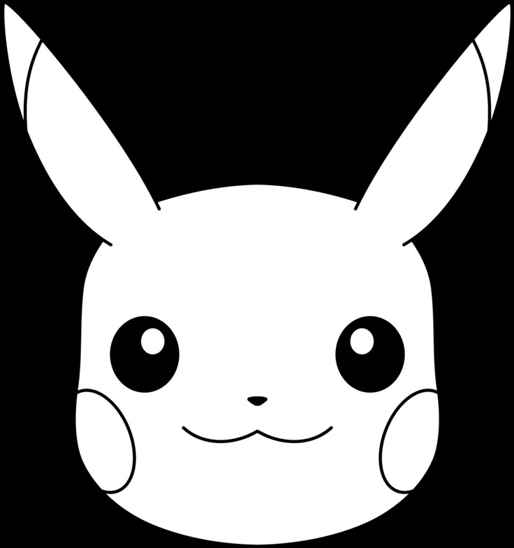 the outline of a pokemon pikachu mask with eyes and ears, on a white background