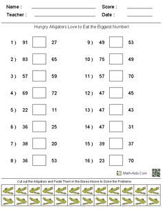 Greater Than Less Than Kindergarten Worksheets | Math worksheet ...