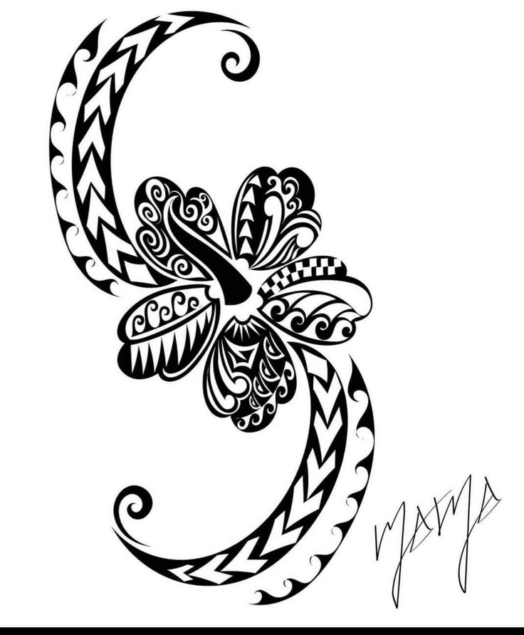 the letter c is decorated with flowers and swirls in black on a white background