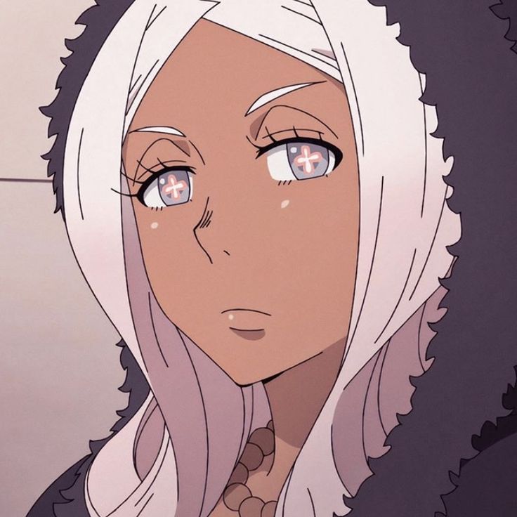 an anime character with long white hair and blue eyes looking at the camera while wearing a hoodie