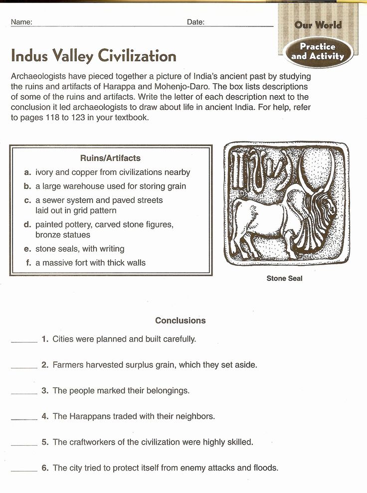 River Valley Civilizations Worksheet