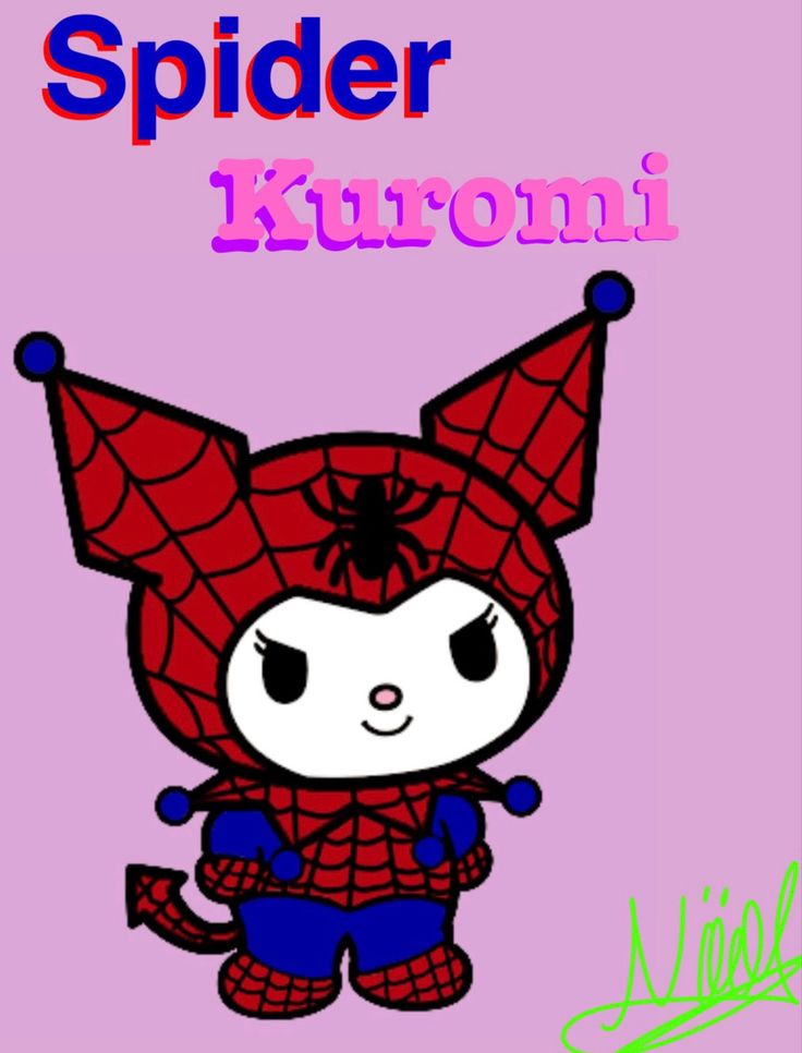 an image of a spider kuroni character on a purple background with the words,'spider kuroni '