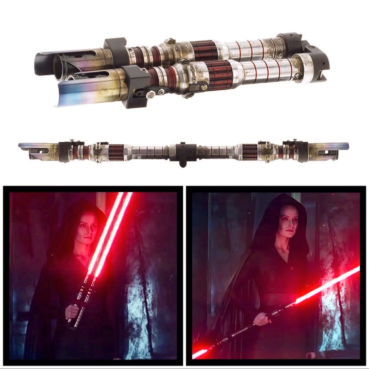 the lightsaber from star wars is shown in three different angles