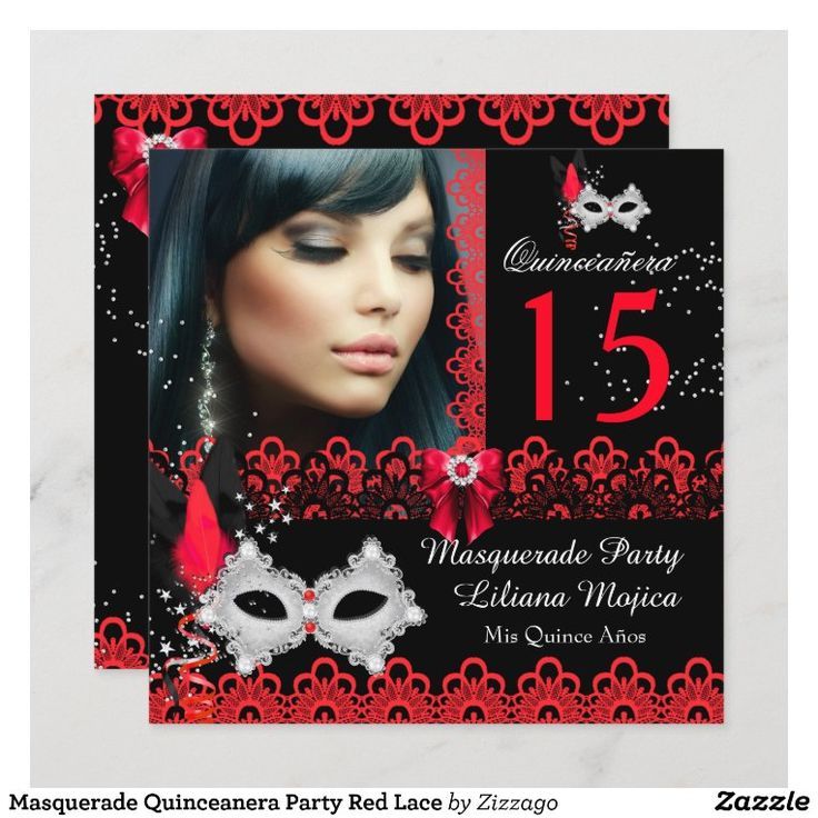 Invitación Masquerade Quinceanera Fiesta Red Lace | Zazzle.es | Lace ...