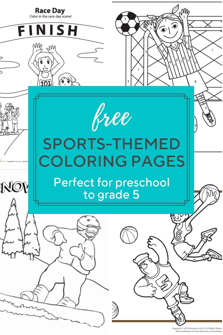 four sports themed coloring pages with the title free sport - themed ...