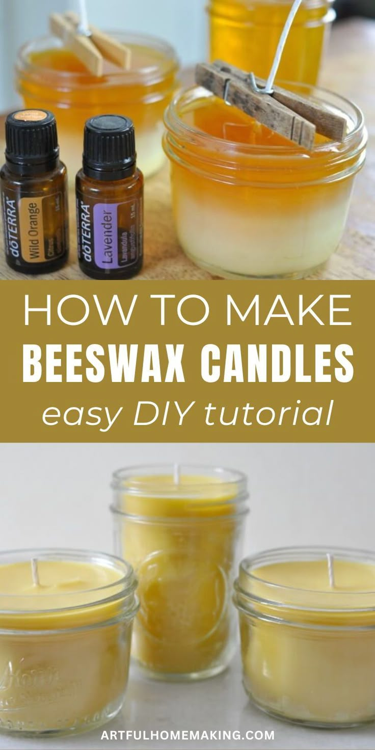 how to make beeswax candles with essential oils and an easy diy recipe