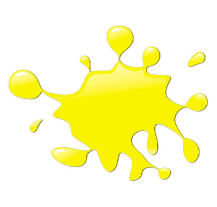 yellow paint splashing down the side of a white wall, creating an abstract shape