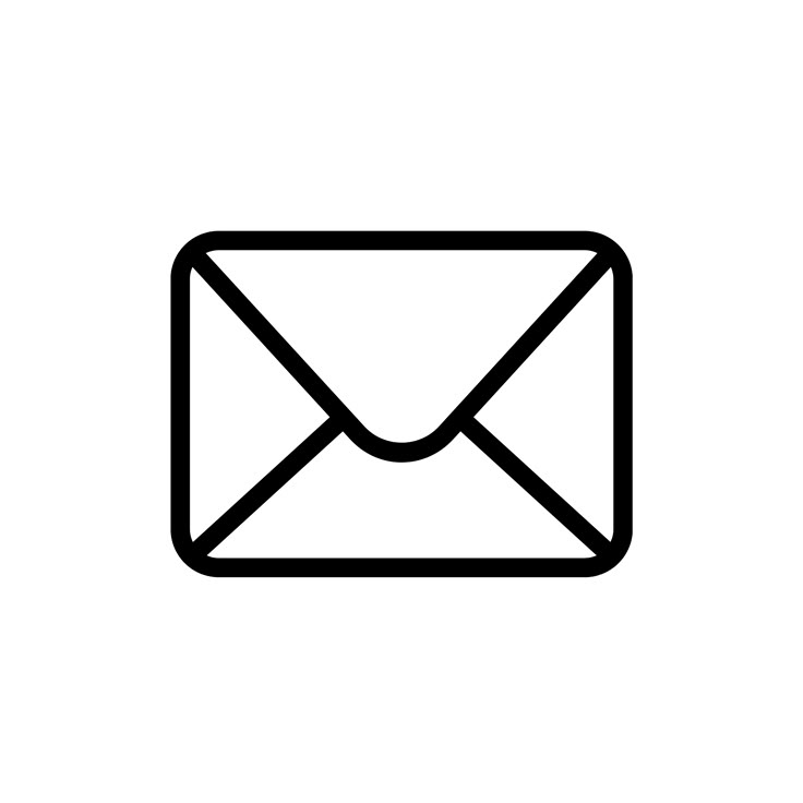 an email envelope icon on a white background