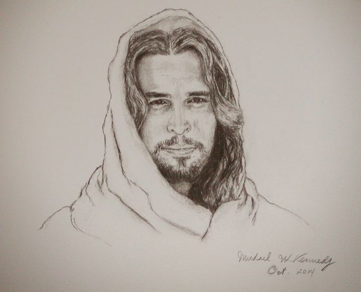 a drawing of jesus wearing a hoodie