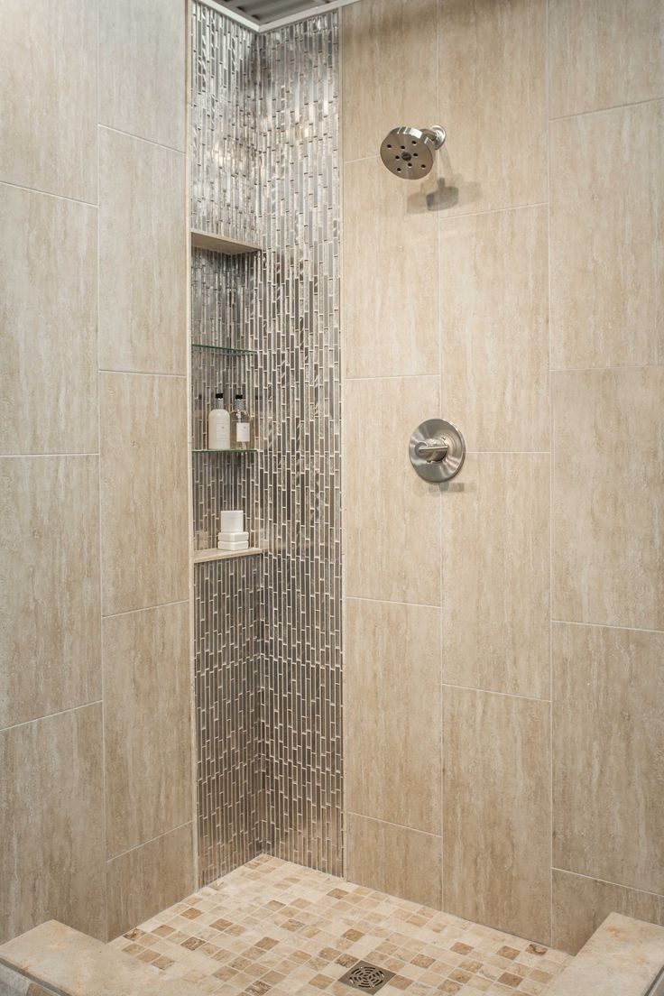 an instagram page with two shower heads and shelves