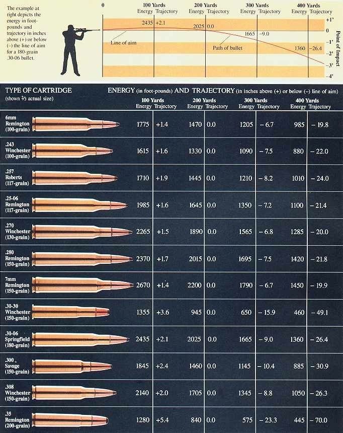 44 Magnum Bullet Drop Chart