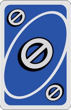 a blue and white sign with two black circles on the bottom one has an o in it