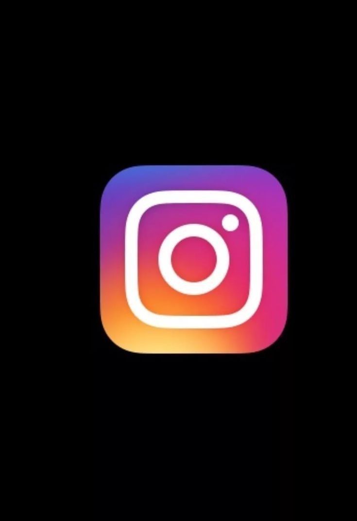 the instagram logo is shown on a black background with an orange and purple hue