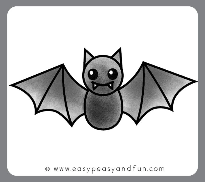 a black and white drawing of a bat