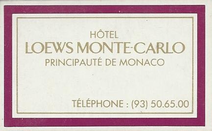 a hotel sign with the name of the hotel monte - carlo principaute de monaco