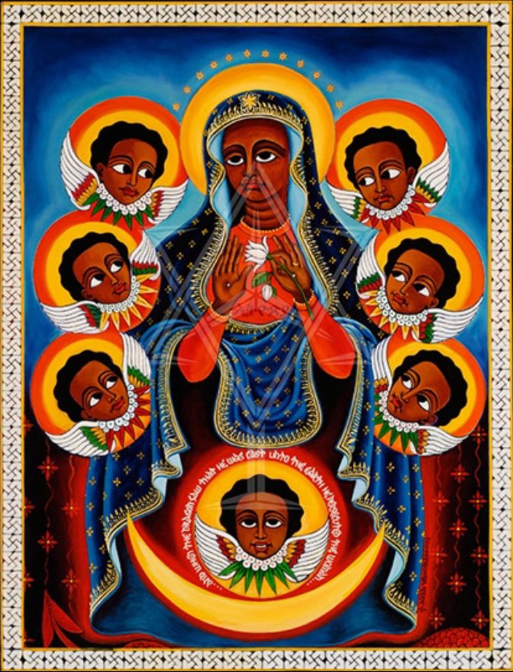 the virgin mary with seven children