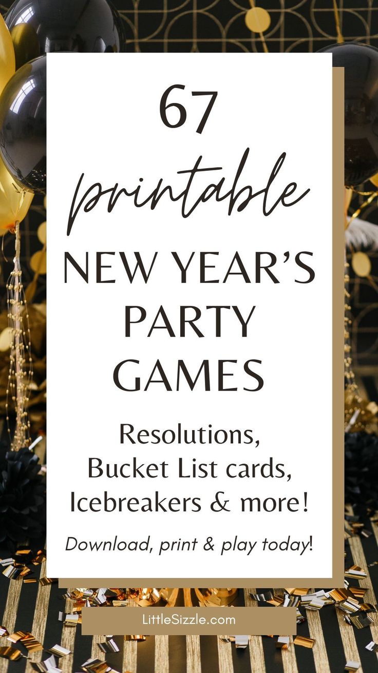 67 New Year's Party Games To Print At Home New Year's Resolutions and ...