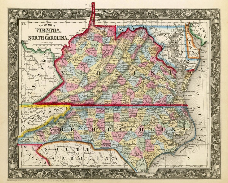 an old map of the state of north carolina, with its roads and major cities