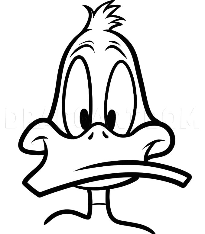 How To Draw Daffy Easy, Step by Step, Drawing Guide, by Dawn - DragoArt Daffy Duck Drawing, Things To Trace, Duck Drawing Easy, Easy Disney Drawings, Duck Drawing, Bunny Drawing, Disney Art Drawings, Graffiti Characters, Daffy Duck