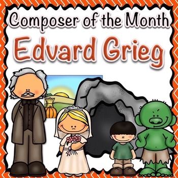 the book cover for compoer of the month edward grieg