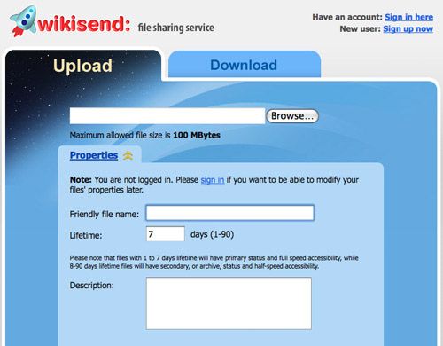 an image of a web page with the word upload on it and a blue background