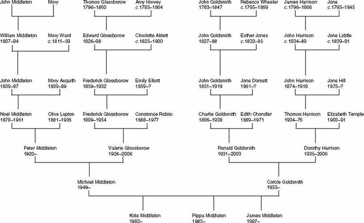 a family tree is shown in black and white