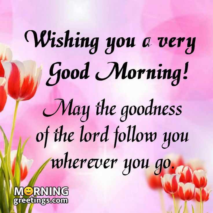 a pink background with flowers and the words wishing you a very good morning