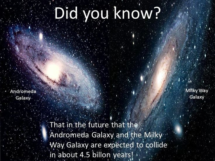 two galaxy like objects in the sky with caption that says, did you know?