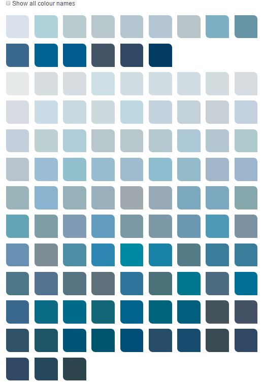 an image of blue and gray squares on white background with text that reads, show all colours names