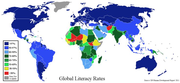 the world map shows countries with different percentages