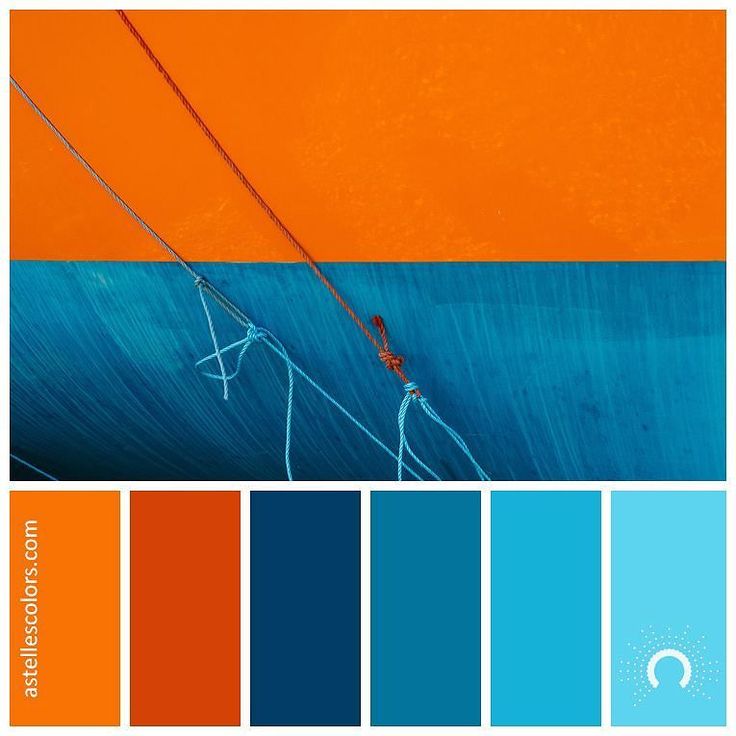 an orange and blue color scheme with lines