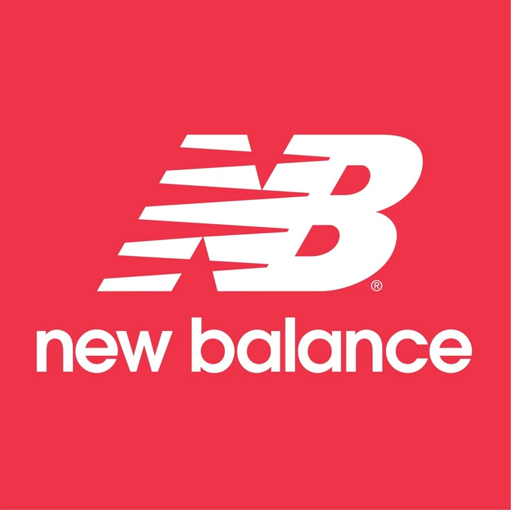 the new balance logo on a red background