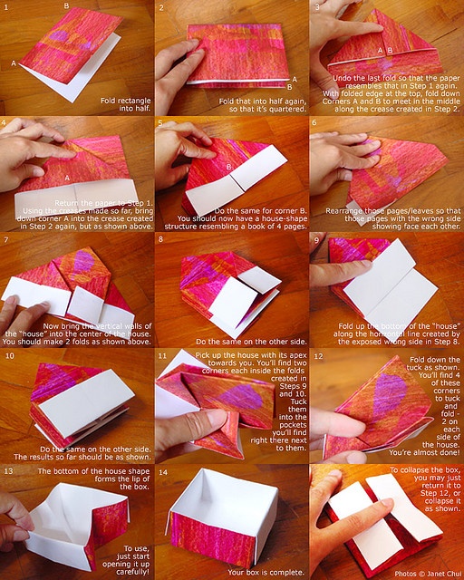 instructions to make an origami box