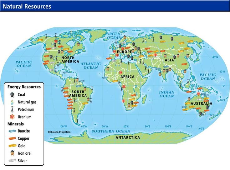 Natural Resources Map | Continents and oceans, Natural resources, Map ...