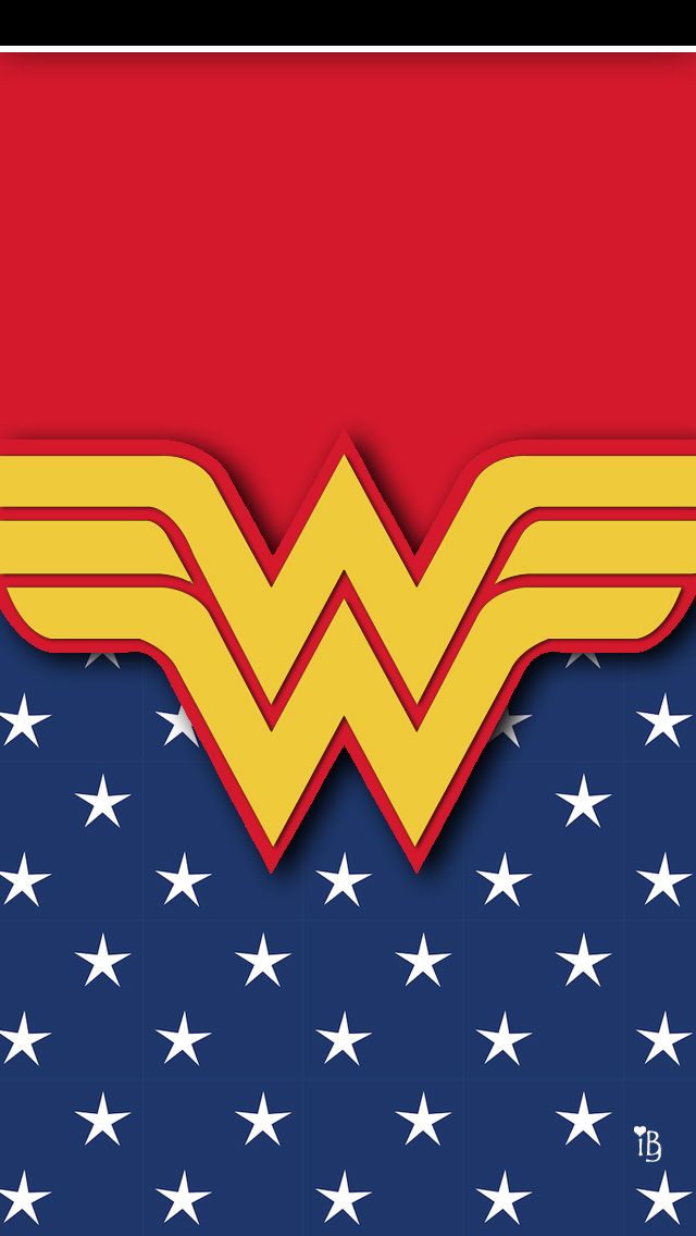 the wonder woman logo is on top of an american flag with stars in the background