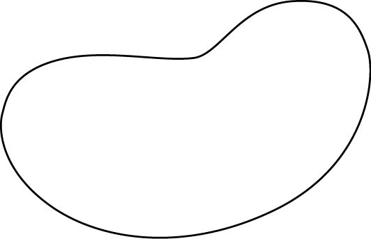 a black and white line drawing of an eggplant, with one end facing the viewer