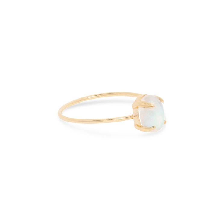 Moonstone Oval Cabochon Ring Modern Oval Stackable Jewelry, Adjustable Oval Opal Ring Minimalist Style, Modern Open Ring Birthstone Ring With Gemstone, Modern Birthstone Ring With Open Ring Shape, Minimalist Adjustable Oval Opal Ring, Minimalist Everyday Jewelry With Cabochon, Minimalist Everyday Cabochon Jewelry, Modern Oval Cabochon Jewelry With Large Stone, 14k Gold Jewelry With Large Stone Ring