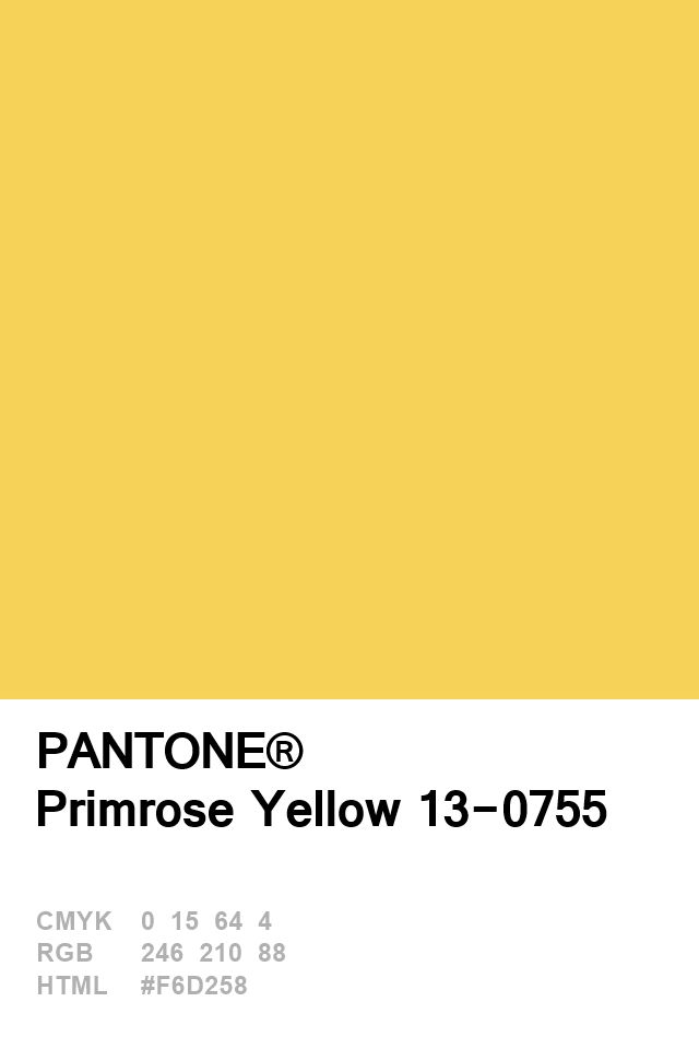 pantone's primrose yellow 1 - 3 - 0 - 055