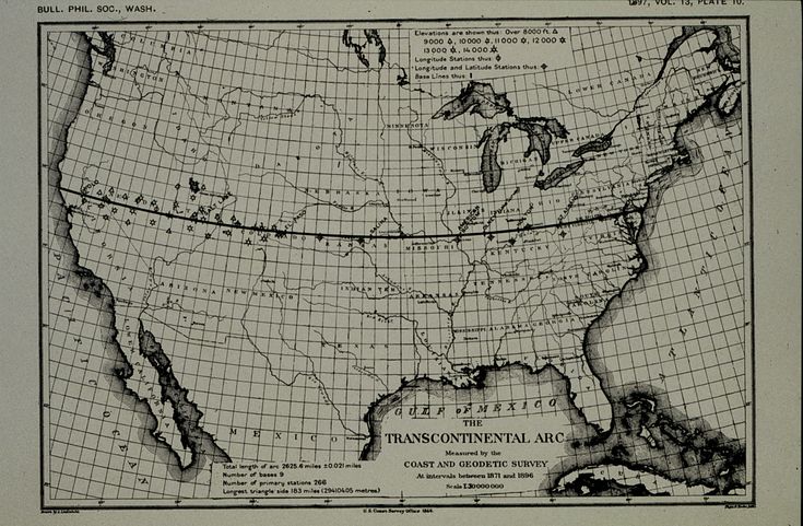 an old map of the united states with lines in black and white that show different locations