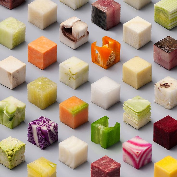 many different types of soaps are arranged in rows on a gray surface with white background