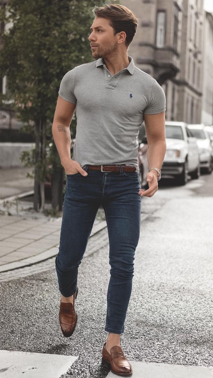 5 Polo Shirt Outfits For Men #poloshirtoutfits #streetstyle Mens Polo Shirt Outfit Casual, Mens Polo Shirt Outfit Classy, Mens Polo Shirt Outfit, Polo Shirt Outfits, Polo Shirt Style, Shirt Outfit Men, Polo Outfit, Herren Style, Mens Summer Outfits