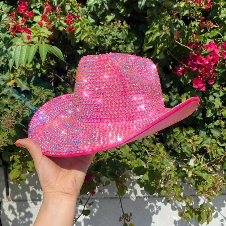 Pink Fully Rhinestone Cowboy Hat, Diamond Cowboy Hat - Etsy in 2024 ...